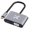 Adaptador Marca Xtech Modelo XTC-542 Multipuerto 2 En 1 De USB-C A HDMI Y VGA