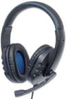 MANHATTAN 176088 AUDIFONO USB CON LED NEGRO Y AZUL CON MICROFONO 