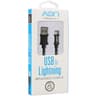 CABLE AON USB A LIGHTNING 2METROS TRENZADO NEGRO AO-CB-1010