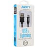 CABLE AON USB A LIGHTNING 3.5METROS TRENZADO NEGRO AO-CB-1030