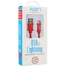 CABLE AON USB A LIGHTNING 3.5METROS TRENZADO ROJO AO-CB-1032