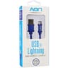 CABLE AON USB A LIGHTNING 3.5METROS TRENZADO AZUL AO-CB-1033