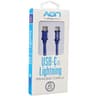 CABLE AON USB-C A LIGHTNING 2METROS TRENZADO AZUL AO-CB-2013