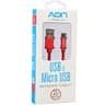 CABLE AON USB A MICRO USB 2METROS TRENZADO ROJO AO-CB-3012