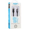 CABLE AON USB-C A USB-C 3.5METROS TRENZADO NEGRO AO-CB-5000