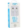 CABLE AON USB-C A USB-C 3.5METROS TRENZADO BLANCO AO-CB-5001