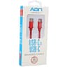 CABLE AON USB-C A USB-C 2METROS TRENZADO ROJO AO-CB-5012