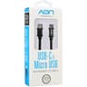 CABLE AON USB-C A MICRO USB 3.5METROS TRENZADO NEGRO AO-CB-6000