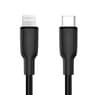 CABLE ARGOM USB-C A LIGHTNING 1.8METROS SILICONE NEGRO ARG-CB-0072BK