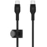 Cable USB-C A USB-C Marca Belkin Modelo BoostCharge Pro Flex CAB011BT3MBK Potencia De Hasta 60 Watts De 3 Metros Color Negro