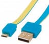Cable Manhattan 391283 Micro USB 1.8 Metros Color Azul Con Amarillo