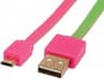Cable Manhattan 391306 Micro USB 1.8 Metros Color Rosado Con Verde