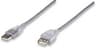CABLE MANHATTAN#336314 EXTENSION USB 2.0 1.8METROS  PLATEADO EN BOLSA