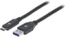 Cable Manhattan 354981 USB-A 3.1 Gen1 Macho A USB-C Macho 3 Metros Color Negro