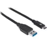 CABLE MANHATTAN 353373 USB-A A USB-C ALTA VELOCIDAD 1METRO NEGRO  