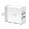 Cargador De Pared Marca Anker Modelo De 2 Puertos USB-A De 24 Watts Color Blanco