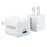 Cargador De Pared De 20 Watts Con 1 Puerto USB-C Marca Anker Color Blanco Modelo ANK-B2634-W 2 Unidades