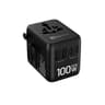 Adaptador De Viaje Klip Xtreme KMC-750 Todo En Uno De 100W Con 2 Puertos USB-C Y 2 Puertos USB-A.