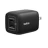 Cargador De Pared Marca Belkin Modelo ENA007DQBK Con 2 Entradas USB-C Potencia De Hasta 65 Watts Para Nintendo Switch 2 Color Negro