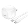 Cargador Para Pared Marca Belkin Modelo Cubo BoostCharge WCA013DQ1MWH-B6 Con 1 Puerto USB-C Y Cable USB-C Potencia De Hasta 45 Watts Color Blanco