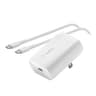 Cargador Para Pared Con Puerto USB-C Marca Belkin Modelo Boostcharge WCA005DQ1MWH-B6 Con Cable USB-C A USB-C Potencia De 30 Watts Color Blanco