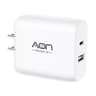 Cargador De Pared Con 1 Puerto USB-C De 35 Watts Y 1 Puerto USB-A De 18 Watts Marca AON ModeloAO-CR-1008