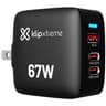 Cargador De Pared Marca Klip Xtreme Modelo PowerWall 67 Potencia De 67 Watts Con 2 Puerto USB-C Y 1 Puerto USB-A Color Negro KMC-500