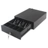 Cash Drawer Modelo CDK-34B Marca AON 3 Compartimientos Para Billetes Y 4 Compartimientos Para Monedas Color Negro