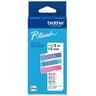 Cinta Brother BTAG3M02 Paquete De 3 Morado Con Blanco, Celeste Con Negro Y Rosado Con Blanco 12mm x 4m Para P-touch  PT-N10  PT-N20  PT-N25BT