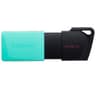 Memoria USB 3.2 Marca Kingston Modelo Flashdrive DataTraveler Exodia M Capacidad De 256GB Color Aqua Con Negro