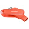 Memoria USB Flashdrive Marca SanDisk Modelo Phone Drive Capacidad De 256GB Conexion USB-C Y USB-A Color Naranja