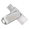Memoria USB Sandisk Ultra Dual Drive Luxe 128Gb USB-C Color Plateado