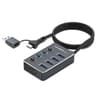 HUB De 4 Puertos USB-A 3.0 Con Conmutador Marca Argom Modelo UB-0190 Conexion 2 En 1 Con USB-CYUSB-A3.0