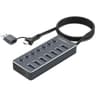 HUB De 7 Puertos USB-A 3.0 Con Conmutador Marca Argom Modelo UB-0191 Conexion 2 En 1 Con USB-CYUSB-A3.0