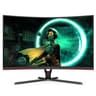 Monitor LED Gaming Curvo Marca AOC Modelo C32G3E  31.5" 1920 x 1080 FHD Panel VA 165 Hz 1 ms DP + HDMI FreeSync