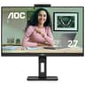 Monitor LED Pro Marca AOC Modelo Q27P3CW  27" 2560 x 1440 QHD Panel IPS 75 Hz 5 ms  USB-C DP Alt Mode + HDMI + USB HUB Camara Web Speakers