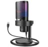 MICROFONO FIFINE MODELO A9 PARA PC Y GAMING USB CON STAND RGB NEGRO 