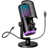 Microfono AM6 Fifine Gaming Para PC Conexión USB y RGB Color Negro 
