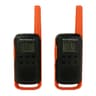 2 Radios Bidireccional Marca Motorola Modelo T275 Autonomia De 25 Millas Color Negro Con Naranja