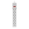 Regleta Marca Forza Modelo PS-001W Con 6 Tomas Capacidad De 2200 WattsColorBlanco