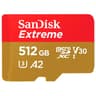 Micro Secure Digital SDXC Sandisk Extreme 512GB Hasta 190Mb Con Adaptador C10, U3, V30, 4K, 5K, A2, Tarjeta Micro SD