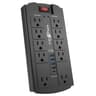 Supresor De Picos Marca Centra Modelo SS Home Plus Con 10 Salidas Color Negro 4 USB-A Y 1 USB-C