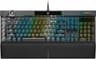 Teclado Para Gamers Marca CORSAIR Modelo K100 RGB Mecanico Y Optico Con Interruptores OPX En Ingles Color Negro Conexion USB-A