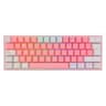 Teclado Para Gamers Modelo Fizz Pro K616-RGB Marca Redragon Con Switch Red Y RGB Idioma En Espanol Color Rosa Con Blanco