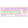 Teclado Para Gamers Modelo Kumara K552 Marca Redragon Con RGB Rainbow ConSwitchRojo Idioma En Espanol Color Blanco