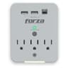 Tomacorriente Marca Forza Modelo FWT-331USBC Protector De Tension De 490J/1875Watts Con 3 Salidas 2 Puertos USB-A Y 1 USB-CColorBlanco
