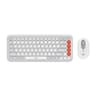 Combo Inalambrico Marca Logitech Modelo POP Icon Color Gris Y Naranja Con TecladoEnEspanol