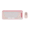 Combo Inalambrico Marca Logitech Modelo POP Icon Color Rosa Con Blanco Con TecladoEnEspanol