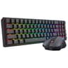 Combo De Teclado En Idioma Ingles Y Mouse Inalambricos Marca Redragon Modelo S136 ConRGBColorNegro
