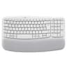 Teclado Ergonomico Inalambrico Marca Logitech Modelo Wave Keys En Espanol Color Blanco Conexion Bluetooth O Con Receptor